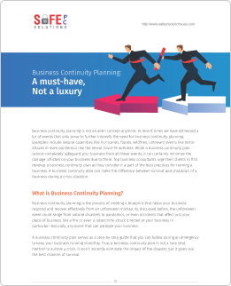 Business Continuity Planning: A must-have, not a luxury
